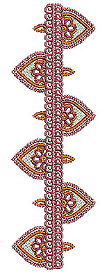 Embroidery Design: Henna border design 2<br> 2.18w X 6.87h