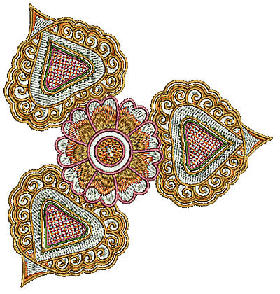 Embroidery Design: Henna flower 7<br> 4.69w X 4.93h