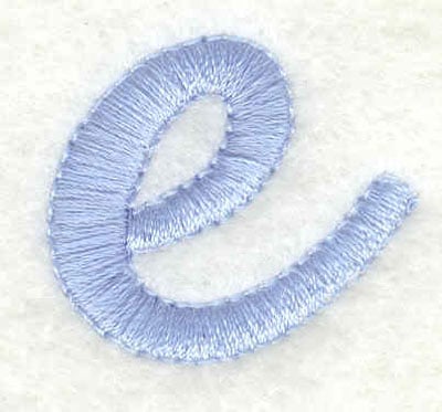 Embroidery Design: e lower case <br>1.12w X 0.99h