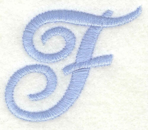 Embroidery Design: F upper case<br>2.55w X 2.05h