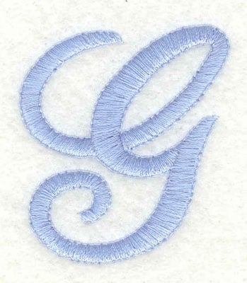Embroidery Design: G upper case<br>1.79w X 1.99h