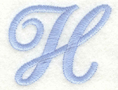 Embroidery Design: H upper case<br>2.57w X 1.98h