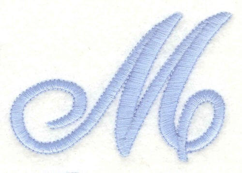 Embroidery Design: M upper case <br>3.11w X 2.08h