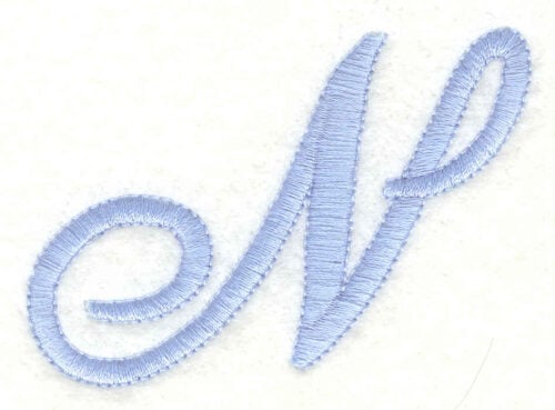 Embroidery Design: N upper case<br>2.95w X 1.95h