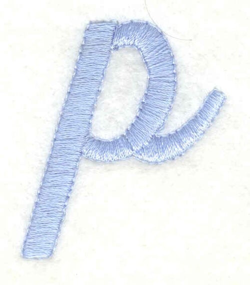 Embroidery Design: p lower case<br>1.42w X 1.67h