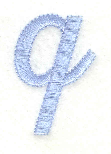 Embroidery Design: q lower case <br>1.10w X 1.62h