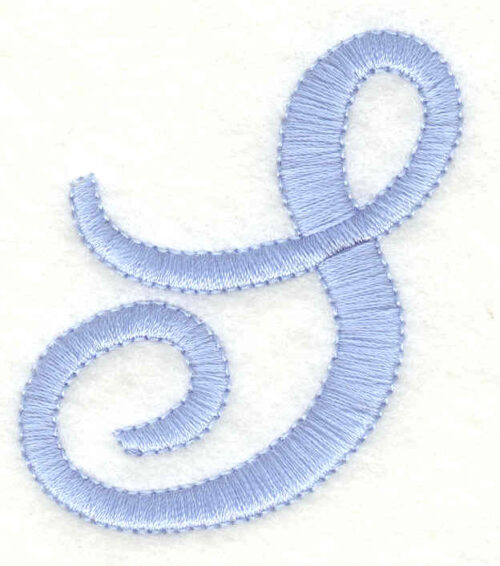 Embroidery Design: S upper case <br>1.93w X 2.03h