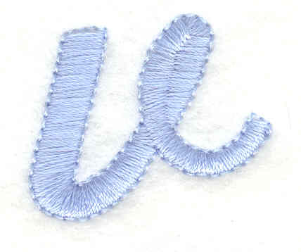 Embroidery Design: v lower case <br>1.15w X 0.95h