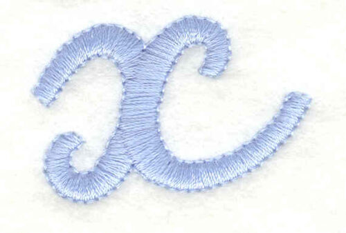 Embroidery Design: x lower case <br>1.53w X 0.97h