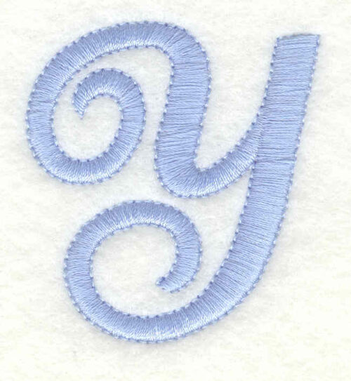 Embroidery Design: Y upper case <br>1.87w X 1.99h