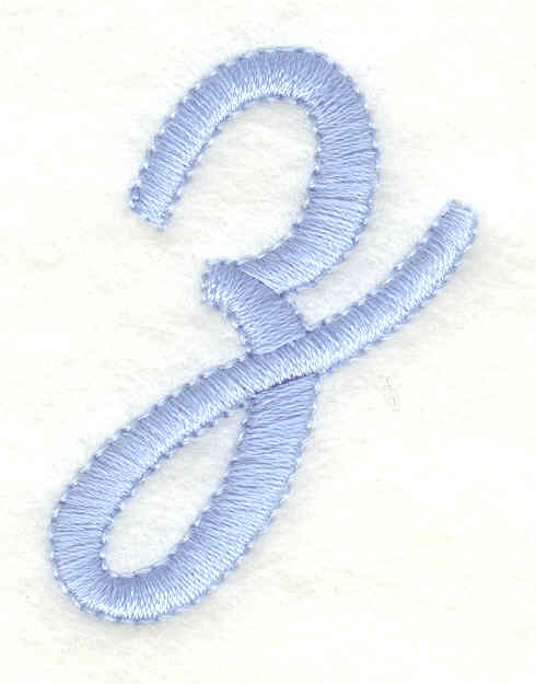 Embroidery Design: z lower case <br>1.37w X 1.73h
