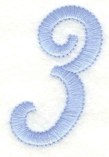 Embroidery Design: Number 3<br>1.27w X 1.97h