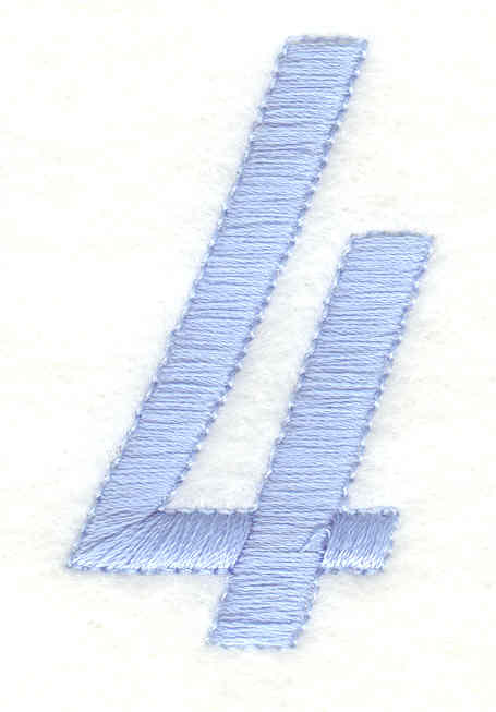 Embroidery Design: Number 4<br>1.13w X 1.88h