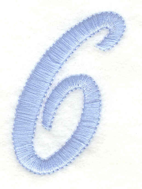 Embroidery Design: Number 6<br>1.27w X 1.99h