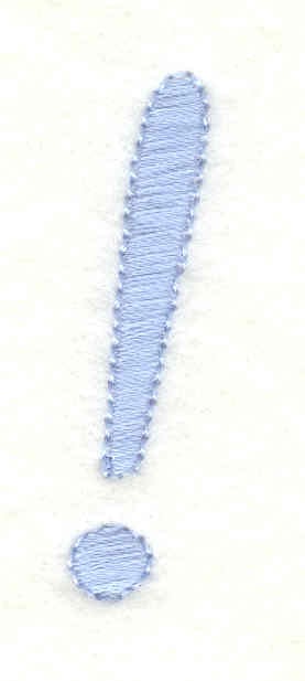 Embroidery Design: Exclamation mark<br>0.62w X 1.53h
