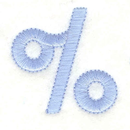 Embroidery Design: Percentage sign<br>1.51w X 1.52h