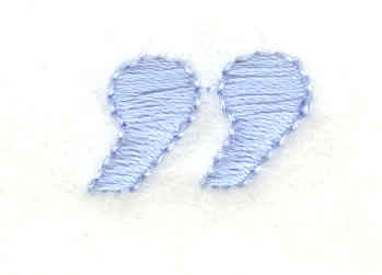 Embroidery Design: Quotation marks<br>0.70w X 0.41h