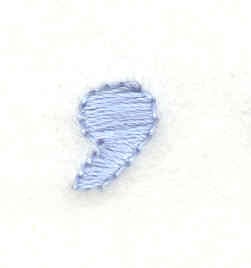 Embroidery Design: Comma<br>0.29w X 0.35h