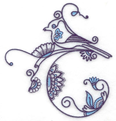 Embroidery Design: Bird F large<br> 4.65w X 4.98h
