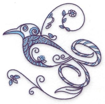 Embroidery Design: Bird J large<br> 4.97w X 4.90h
