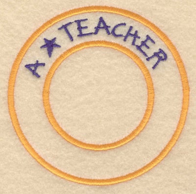 Embroidery Design: A star teacher<br>3.80"w X 3.80"h