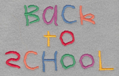Embroidery Design: Back to School Large<br>3.49h X 5.58w