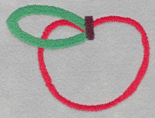 Embroidery Design: Apple Large<br>4.18h X 5.71w
