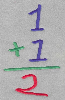 Embroidery Design: 1+1 Large<br>5.69h X 3.50w