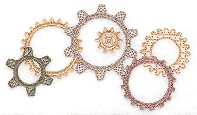 Embroidery Design: Cogs <br> 5.00w X 2.85h