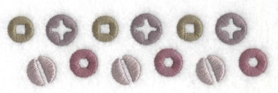 Embroidery Design: Screw heads large<br> 1.38w X 4.96h