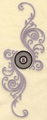 products-products-AIMMB118 | Embroidery Legacy Embroidery Design: Eight ball with swirls verticle large<br> 3.78w X 9.99h