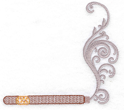 products-products-AIMMC103 | Embroidery Legacy Embroidery Design: Cigar horizontal with smoke large<br> 4.96w X 4.44h
