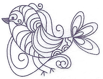 products-products-AIORB126 | Embroidery Legacy Embroidery Design: Bird with swirls<br> 4.97w X 3.73h