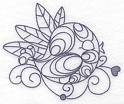 Embroidery Design: Bird among the leaves<br> 4.96w X 4.15h