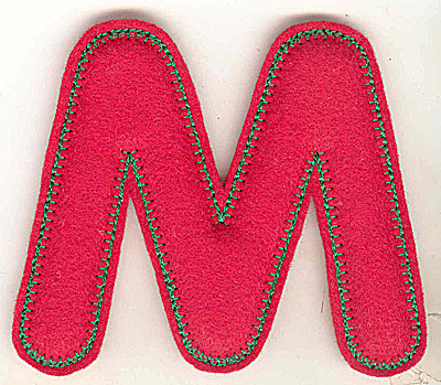 products-products-AIPUFFLM | Embroidery Legacy Embroidery Design: Puffy felt alphabet M large<br> 5.64w X 4.93h
