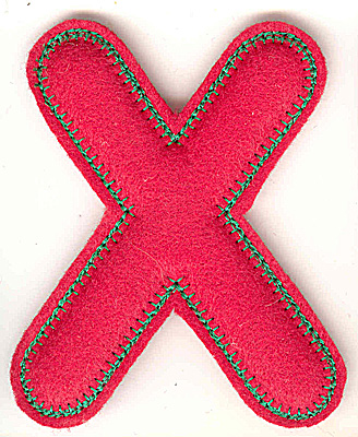 Embroidery Design: Puffy felt alphabet X large<br> 4.16w X 4.98h