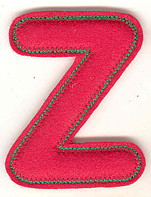 Embroidery Design: Puffy felt alphabet Z large<br> 3.80w X 4.85h