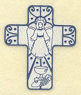 Embroidery Design: Cross with angel<br> 3.27w X 3.87h