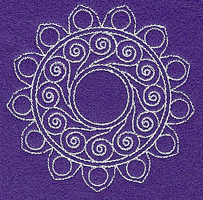 Embroidery Design: Rangoli design O<BR> 3.54w X 3.51h
