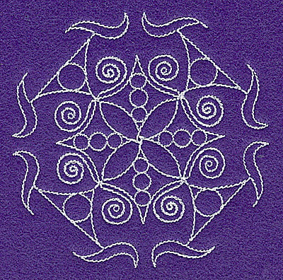 Embroidery Design: Rangoli design R<br> 3.86w X 3.87h