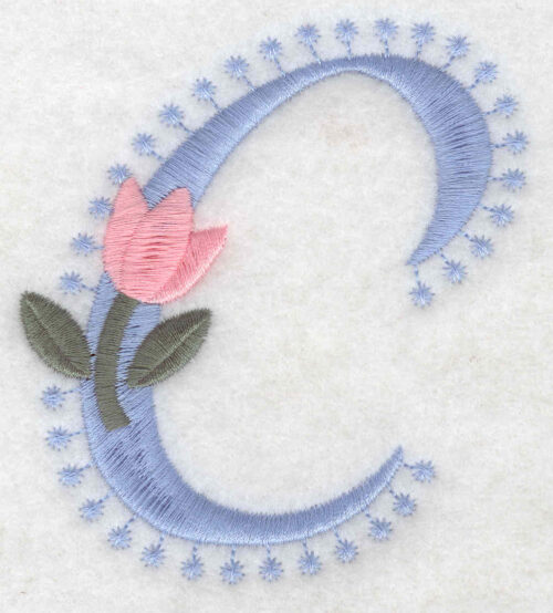 Embroidery Design: C Large<br>3.53inH x 3.06inW
