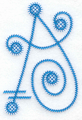 Embroidery Design: A large<br> 2.51w X 3.78h