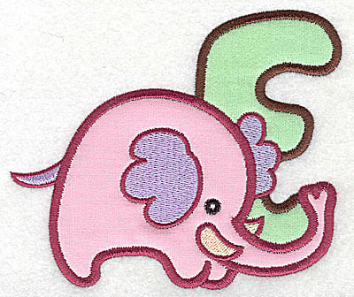 products-products-AISWTA2E | Embroidery Legacy Embroidery Design: E elephant large double applique<br> 4.92w X 4.20h