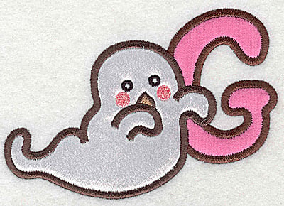 products-products-AISWTA2G | Embroidery Legacy Embroidery Design: G ghost large double applique<br> 4.97w X 3.53h
