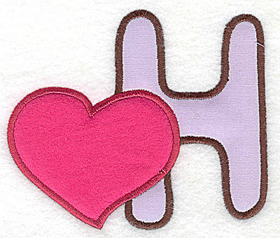 products-products-AISWTA2H | Embroidery Legacy Embroidery Design: H heart large double applique<br> 4.97w X 4.19h
