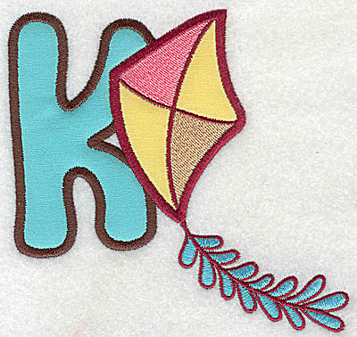 Embroidery Design: K kite large double applique<br> 4.80w X 4.98h