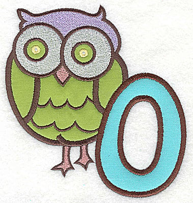 Embroidery Design: O owl large double applique<br> 4.47w X 4.95h