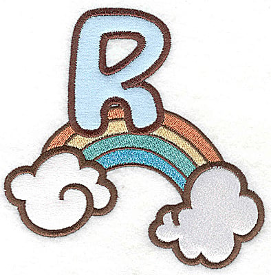 products-products-AISWTA2R | Embroidery Legacy Embroidery Design: R rainbow large double applique<br> 4.92w X 4.92h