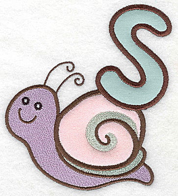 products-products-AISWTA2S | Embroidery Legacy Embroidery Design: S snail large double applique<br> 4.50w X 4.98h