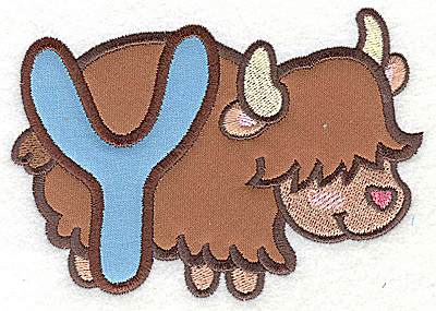 Embroidery Design: Y yak large double applique<br> 4.96w X 3.56h